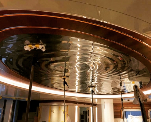 water ripple ceiling chrome