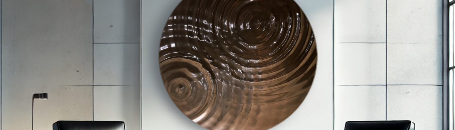 Liquide metal water ripple artwork